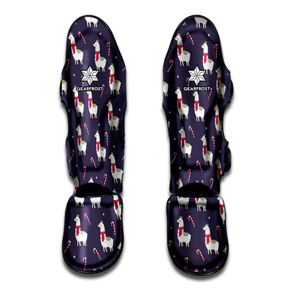 Xmas Llama Pattern Print Muay Thai Shin Guard