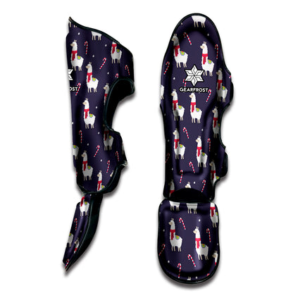 Xmas Llama Pattern Print Muay Thai Shin Guard