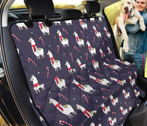 Xmas Llama Pattern Print Pet Car Back Seat Cover