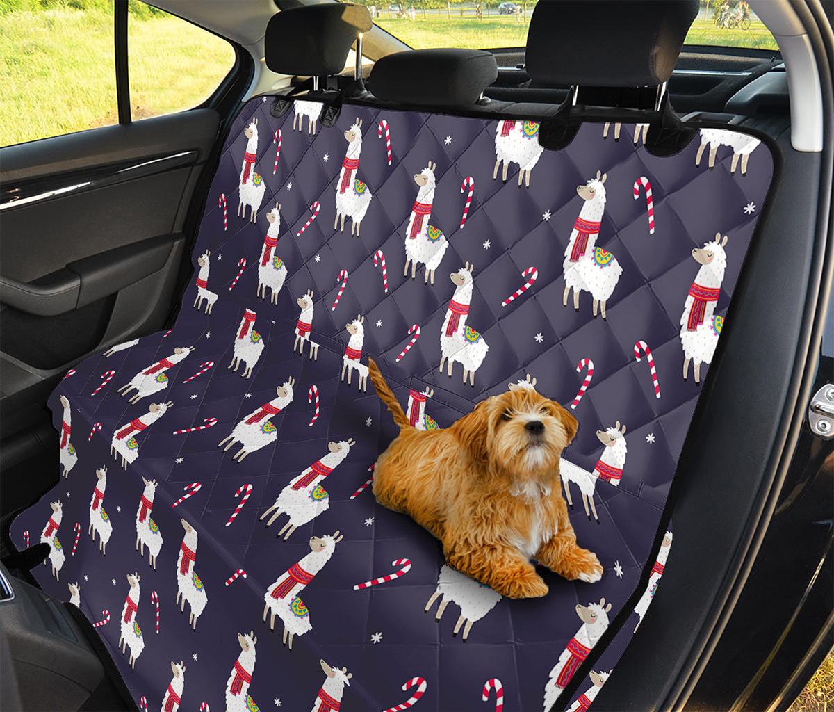 Xmas Llama Pattern Print Pet Car Back Seat Cover