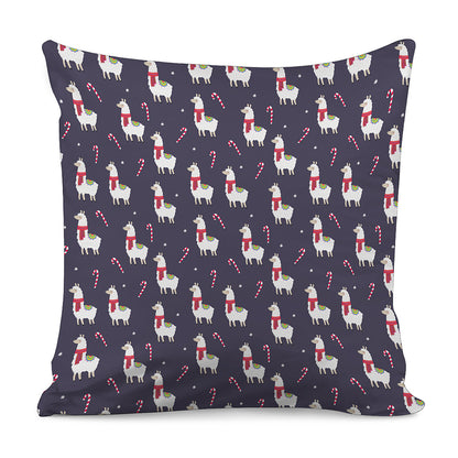 Xmas Llama Pattern Print Pillow Cover