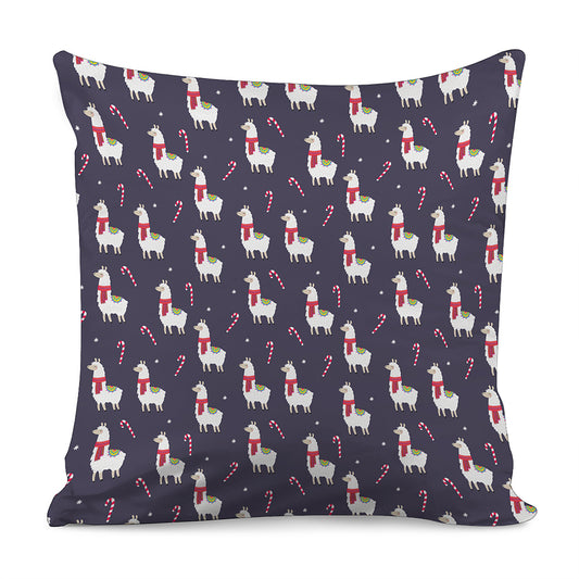 Xmas Llama Pattern Print Pillow Cover