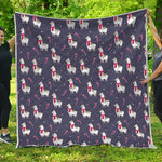 Xmas Llama Pattern Print Quilt