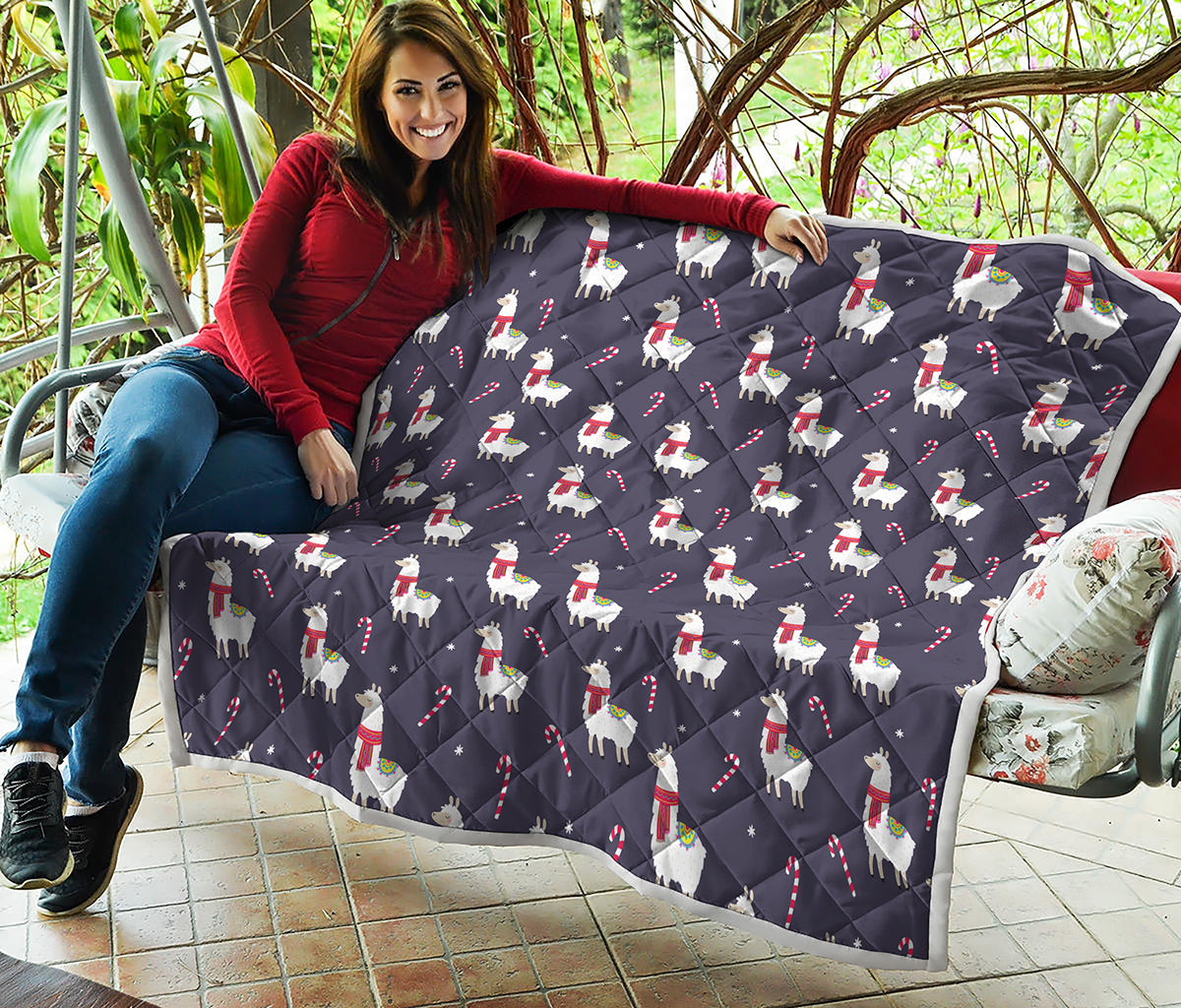Xmas Llama Pattern Print Quilt