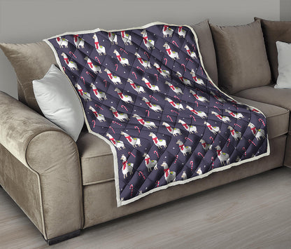 Xmas Llama Pattern Print Quilt