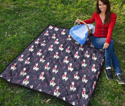 Xmas Llama Pattern Print Quilt