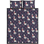 Xmas Llama Pattern Print Quilt Bed Set