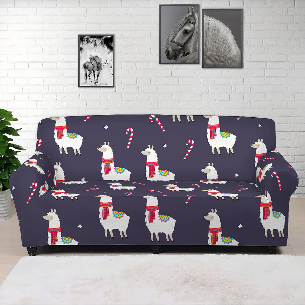 Xmas Llama Pattern Print Sofa Cover