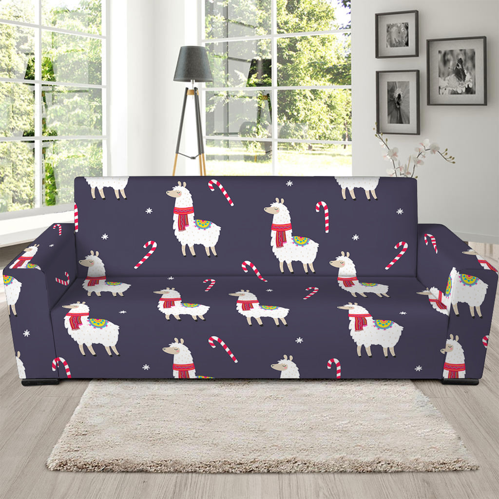 Xmas Llama Pattern Print Sofa Slipcover