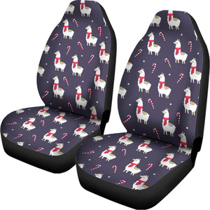 Xmas Llama Pattern Print Universal Fit Car Seat Covers