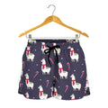 Xmas Llama Pattern Print Women's Shorts