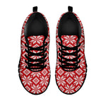 Xmas Nordic Knitted Pattern Print Black Sneakers