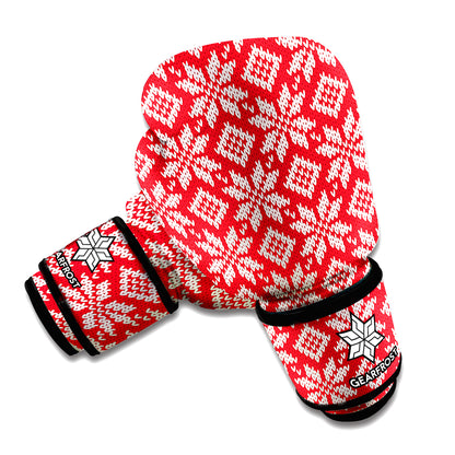 Xmas Nordic Knitted Pattern Print Boxing Gloves