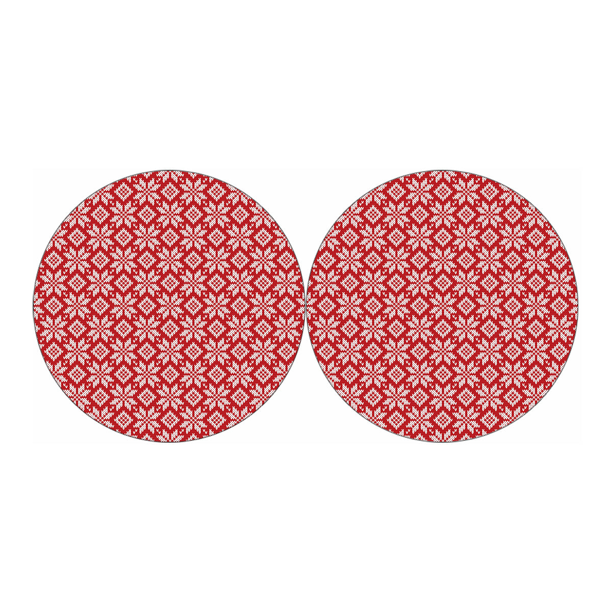Xmas Nordic Knitted Pattern Print Car Coasters