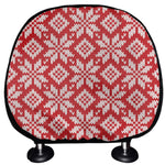 Xmas Nordic Knitted Pattern Print Car Headrest Covers