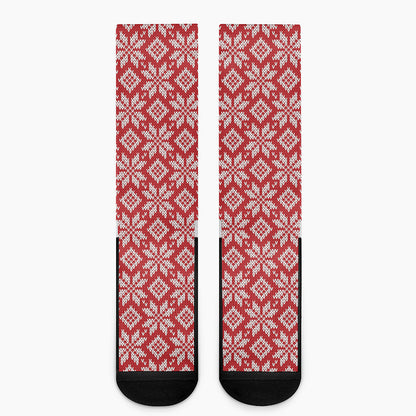 Xmas Nordic Knitted Pattern Print Crew Socks