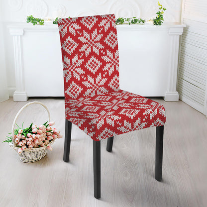 Xmas Nordic Knitted Pattern Print Dining Chair Slipcover