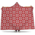 Xmas Nordic Knitted Pattern Print Hooded Blanket