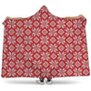 Xmas Nordic Knitted Pattern Print Hooded Blanket