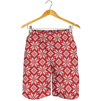 Xmas Nordic Knitted Pattern Print Men's Shorts
