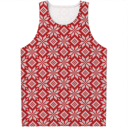 Xmas Nordic Knitted Pattern Print Men's Tank Top