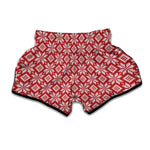 Xmas Nordic Knitted Pattern Print Muay Thai Boxing Shorts