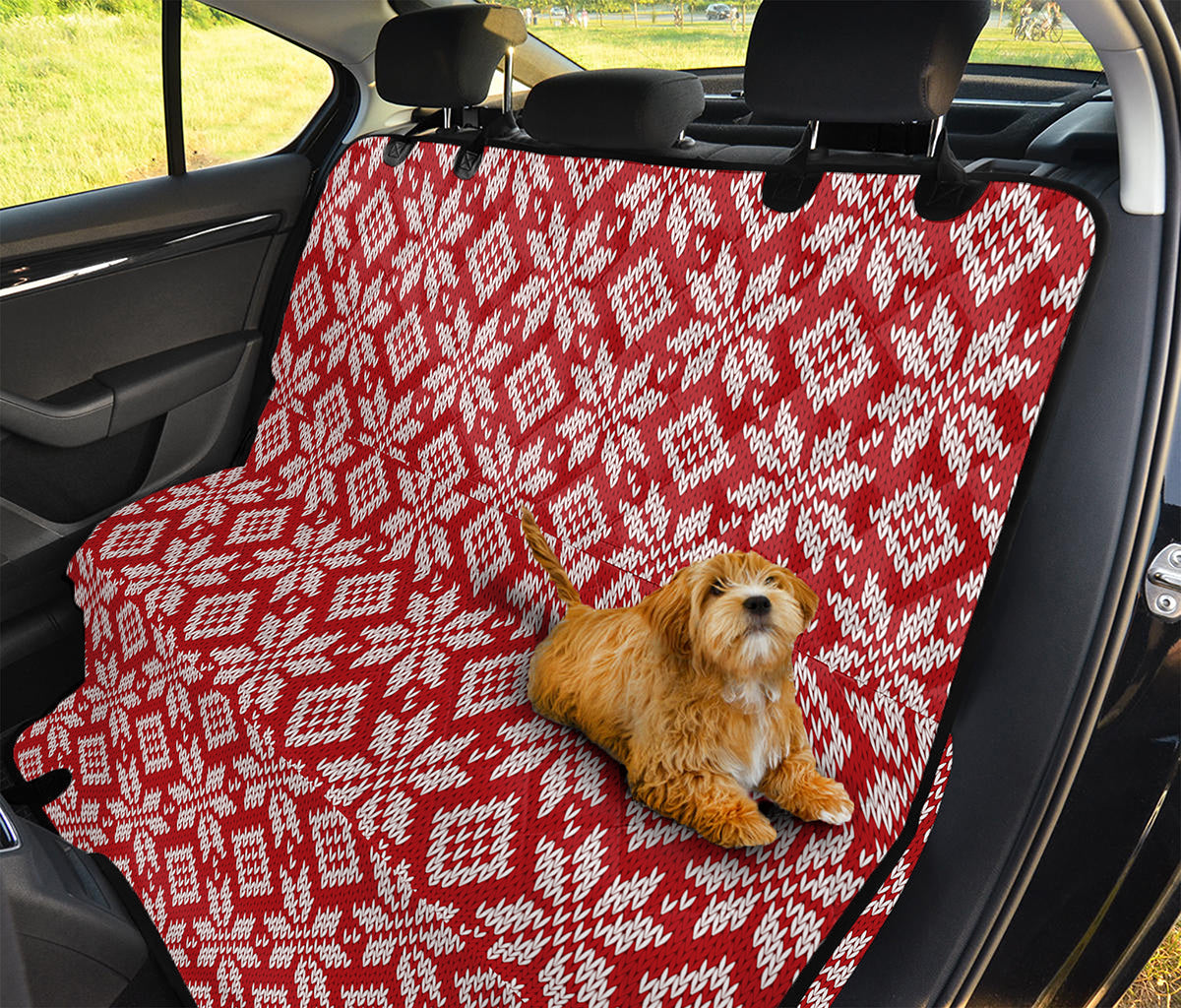 Xmas Nordic Knitted Pattern Print Pet Car Back Seat Cover