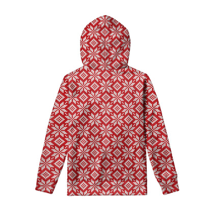 Xmas Nordic Knitted Pattern Print Pullover Hoodie