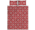 Xmas Nordic Knitted Pattern Print Quilt Bed Set