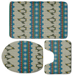 Xmas Penguin Pattern Print 3 Piece Bath Mat Set