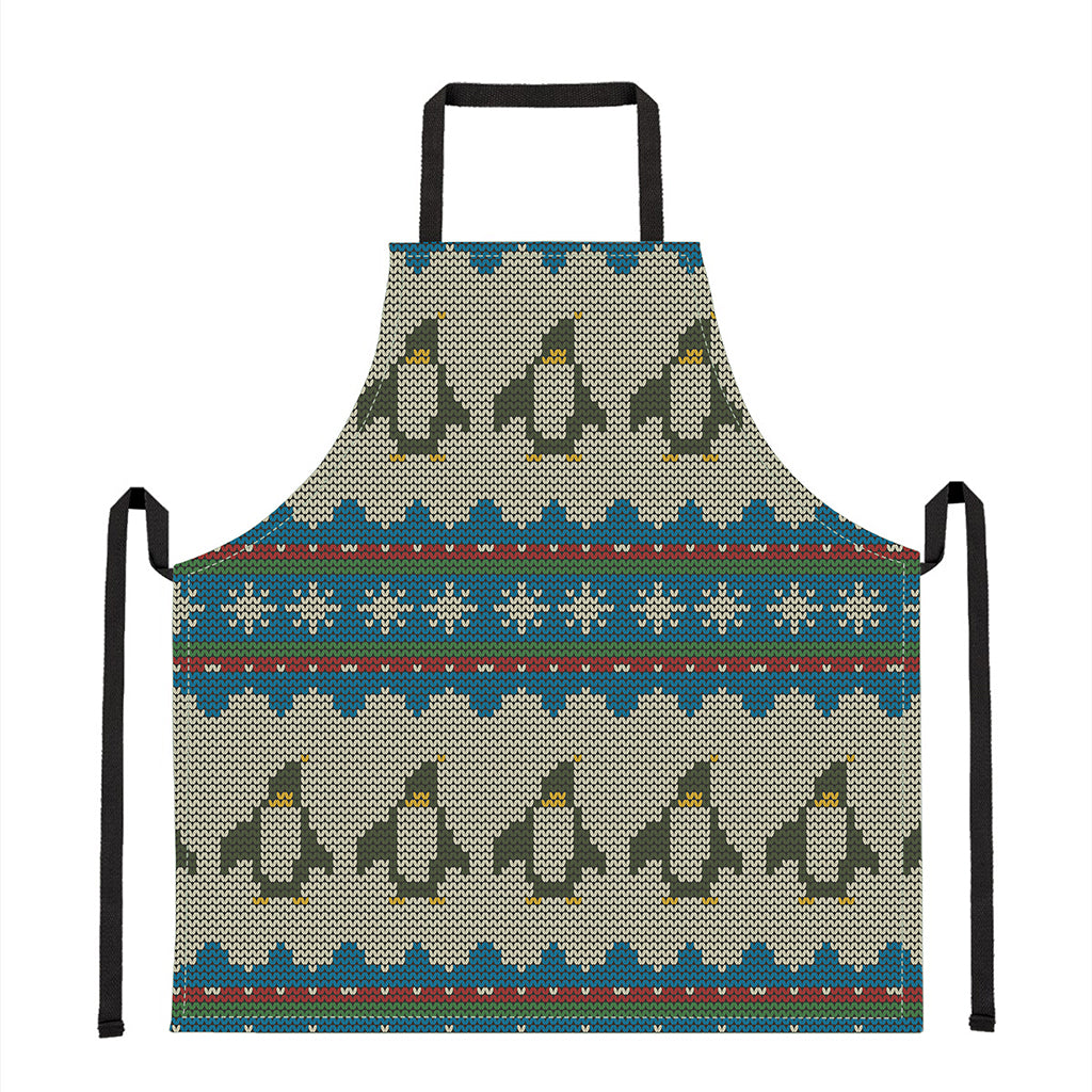 Xmas Penguin Pattern Print Apron