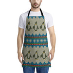 Xmas Penguin Pattern Print Apron