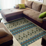 Xmas Penguin Pattern Print Area Rug