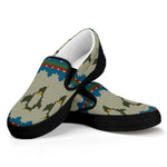 Xmas Penguin Pattern Print Black Slip On Shoes