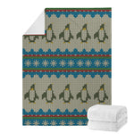 Xmas Penguin Pattern Print Blanket