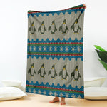 Xmas Penguin Pattern Print Blanket