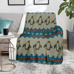 Xmas Penguin Pattern Print Blanket