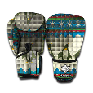 Xmas Penguin Pattern Print Boxing Gloves