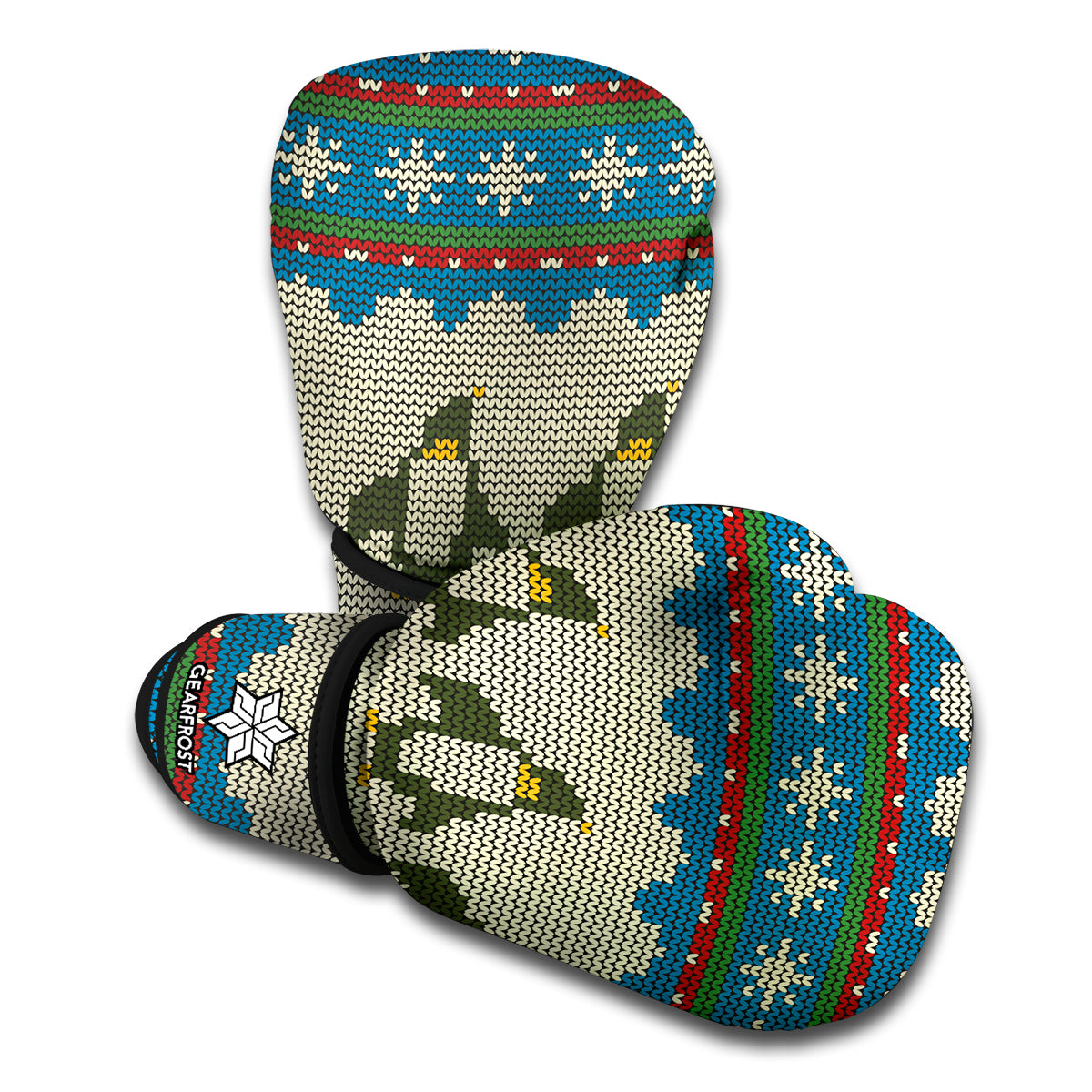 Xmas Penguin Pattern Print Boxing Gloves