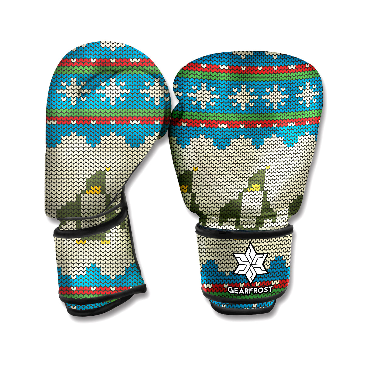 Xmas Penguin Pattern Print Boxing Gloves