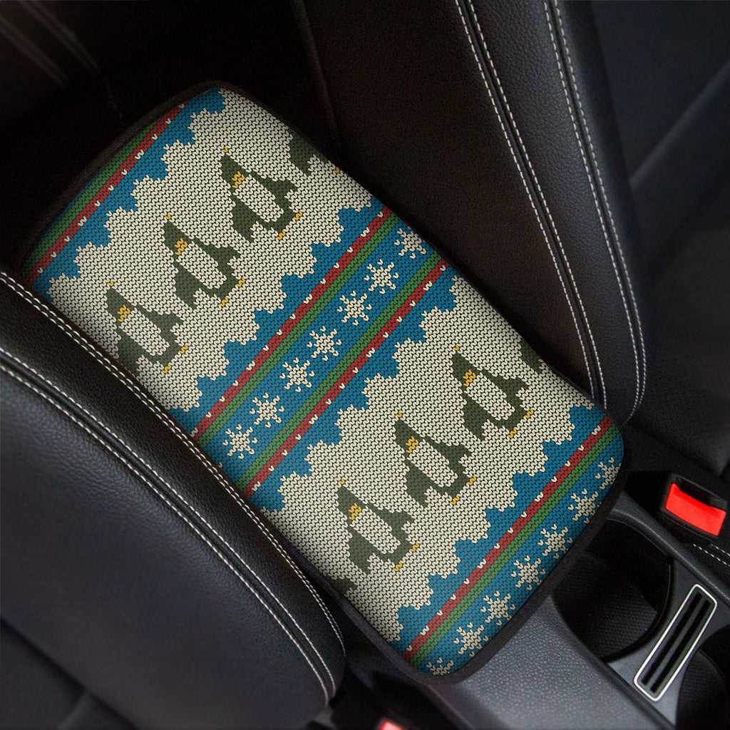 Xmas Penguin Pattern Print Car Center Console Cover