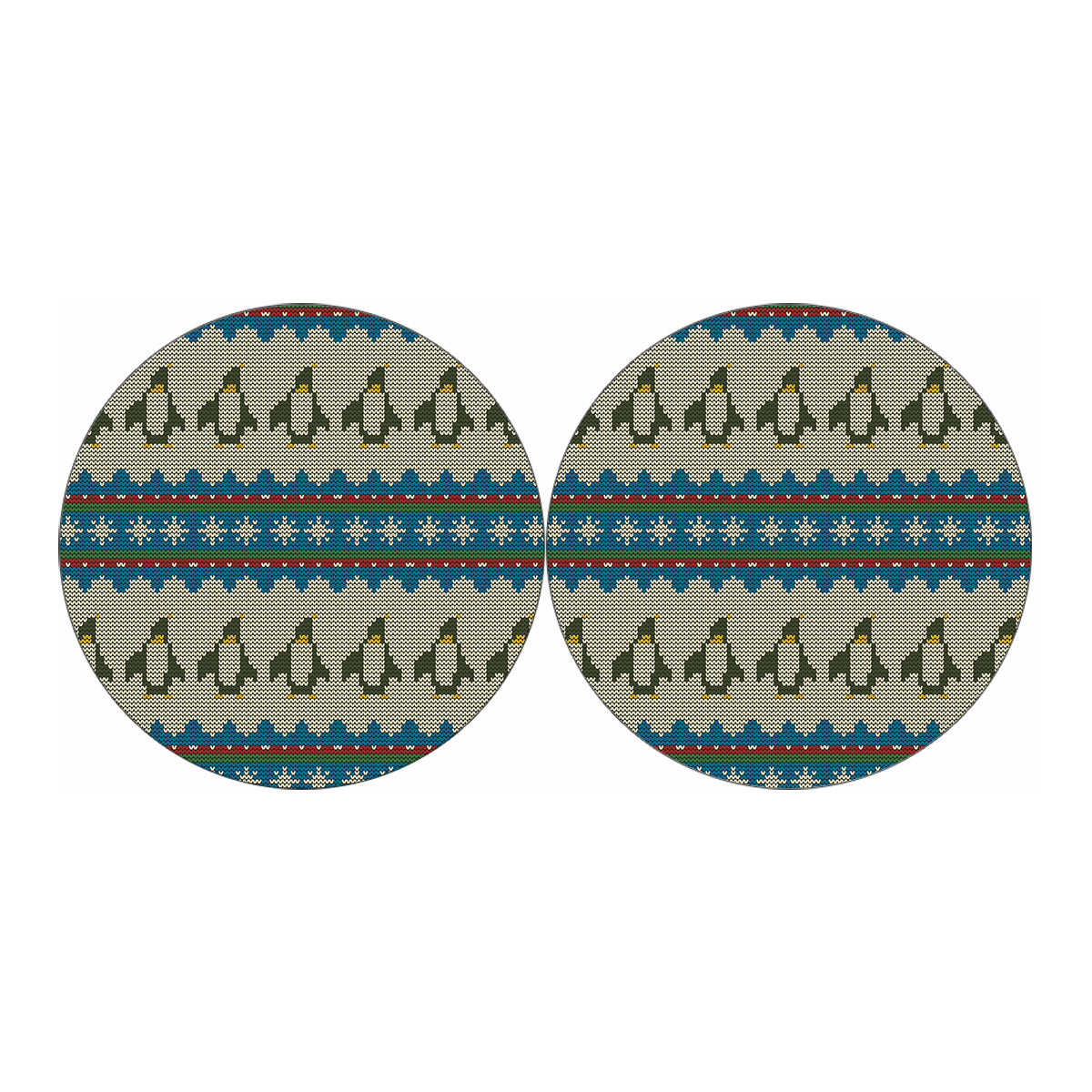 Xmas Penguin Pattern Print Car Coasters