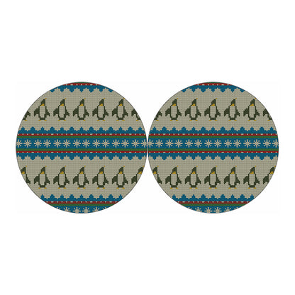 Xmas Penguin Pattern Print Car Coasters