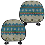 Xmas Penguin Pattern Print Car Headrest Covers