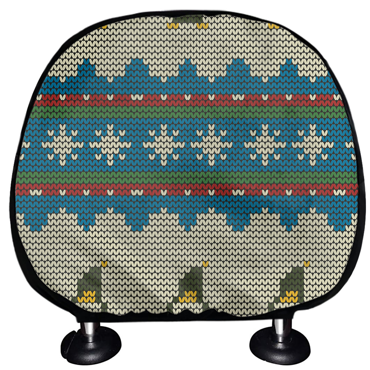 Xmas Penguin Pattern Print Car Headrest Covers