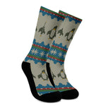Xmas Penguin Pattern Print Crew Socks
