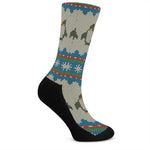 Xmas Penguin Pattern Print Crew Socks