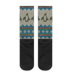 Xmas Penguin Pattern Print Crew Socks