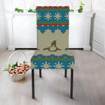 Xmas Penguin Pattern Print Dining Chair Slipcover