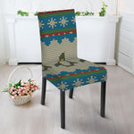 Xmas Penguin Pattern Print Dining Chair Slipcover